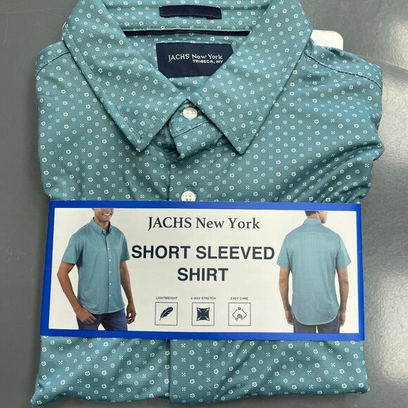 NEW Jachs New York Men's L Short-Sleeved Shirt Lightweight 4-Way Stretch Care - Picture 2 of 10
